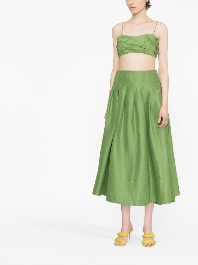 Green Thea Crinkled Crop Top