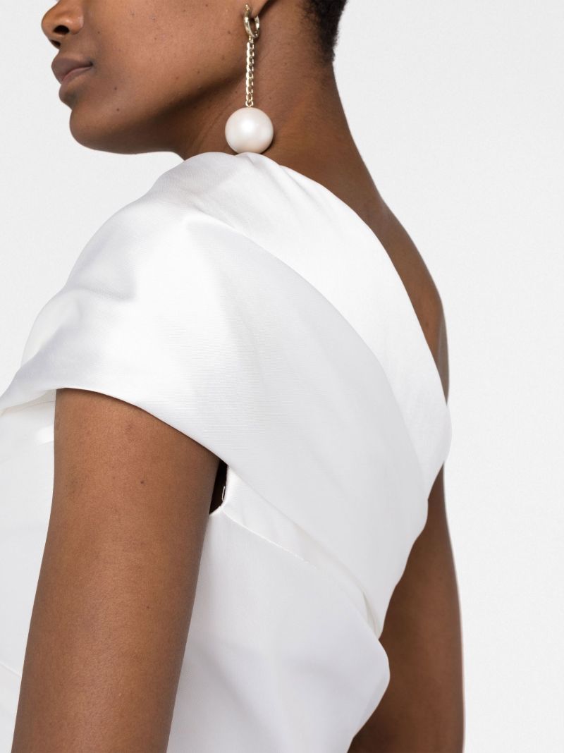 Black and White Selia One-shoulder Maxi Dress