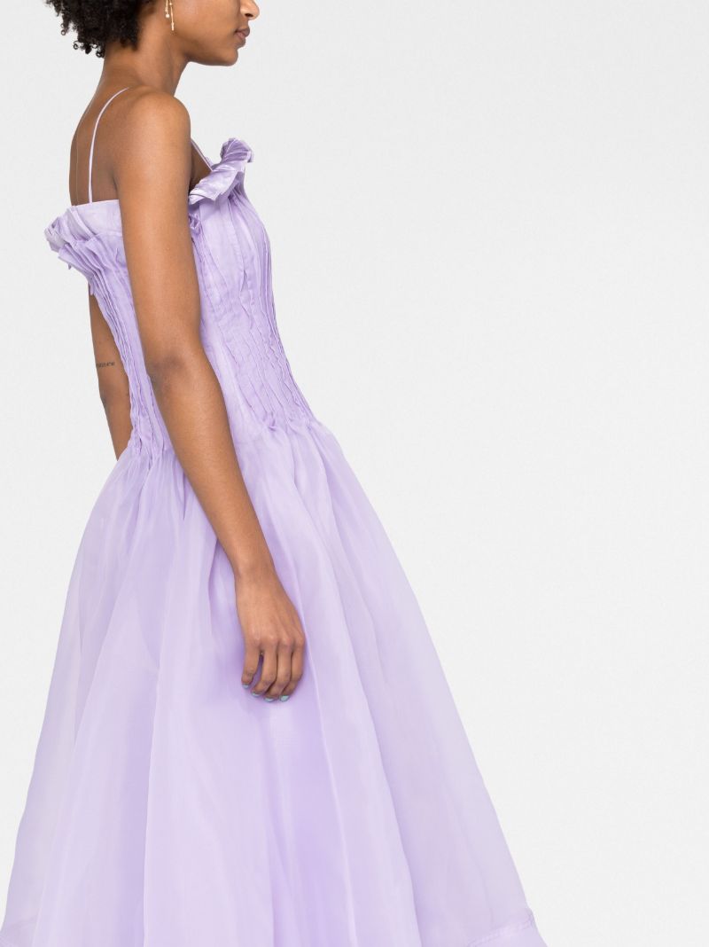 Lilac Horizon Pintucked Midi Dress