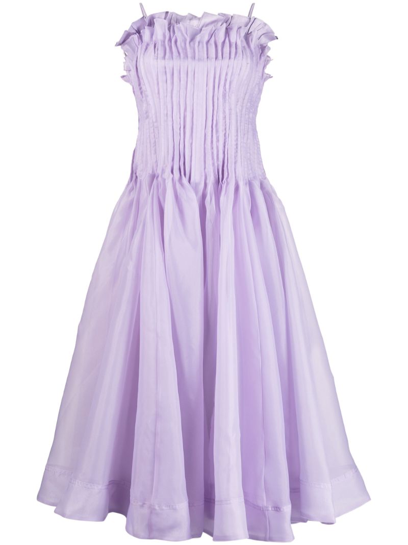 Lilac Horizon Pintucked Midi Dress