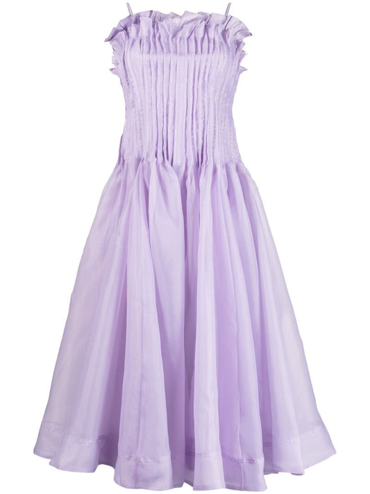 Lilac Horizon Pintucked Midi Dress