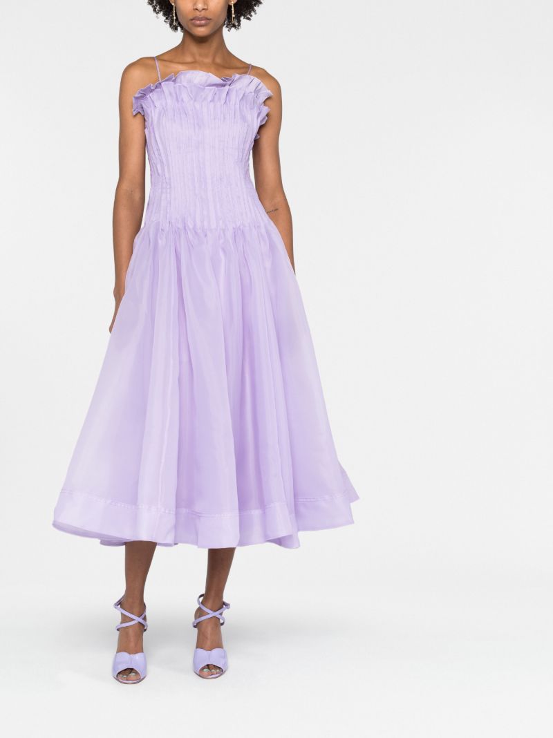 Lilac Horizon Pintucked Midi Dress