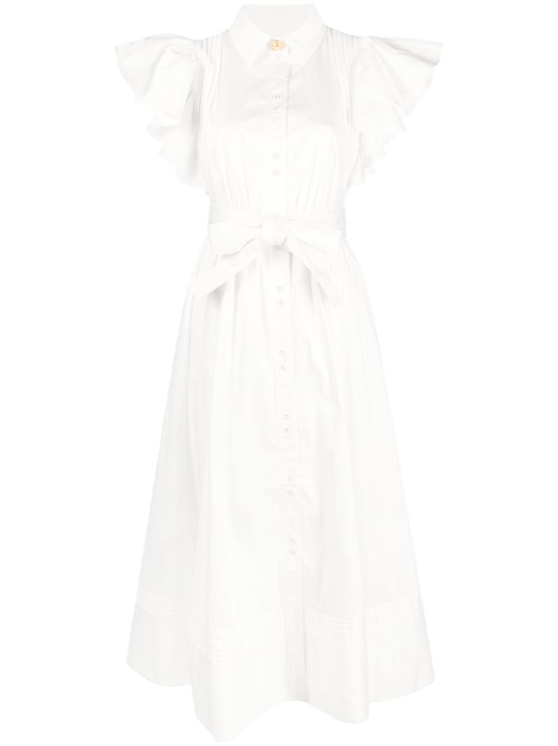 White Kindred Frilled Midi Dress