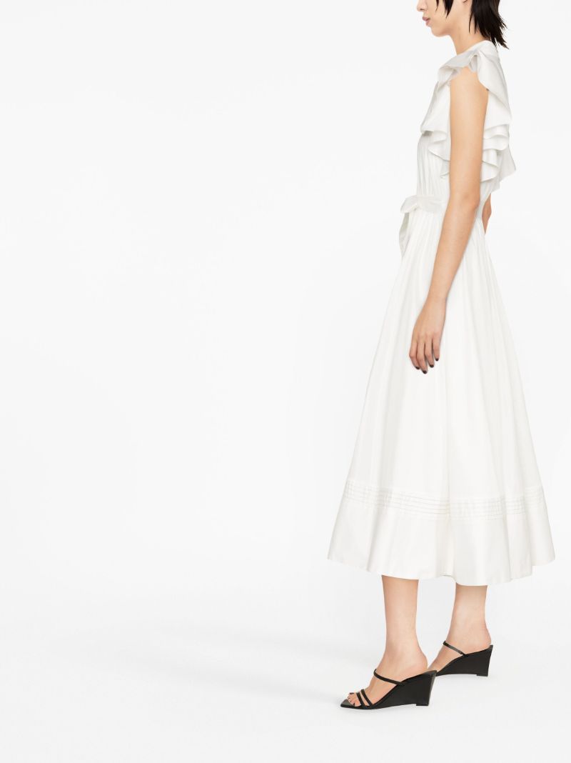 White Kindred Frilled Midi Dress