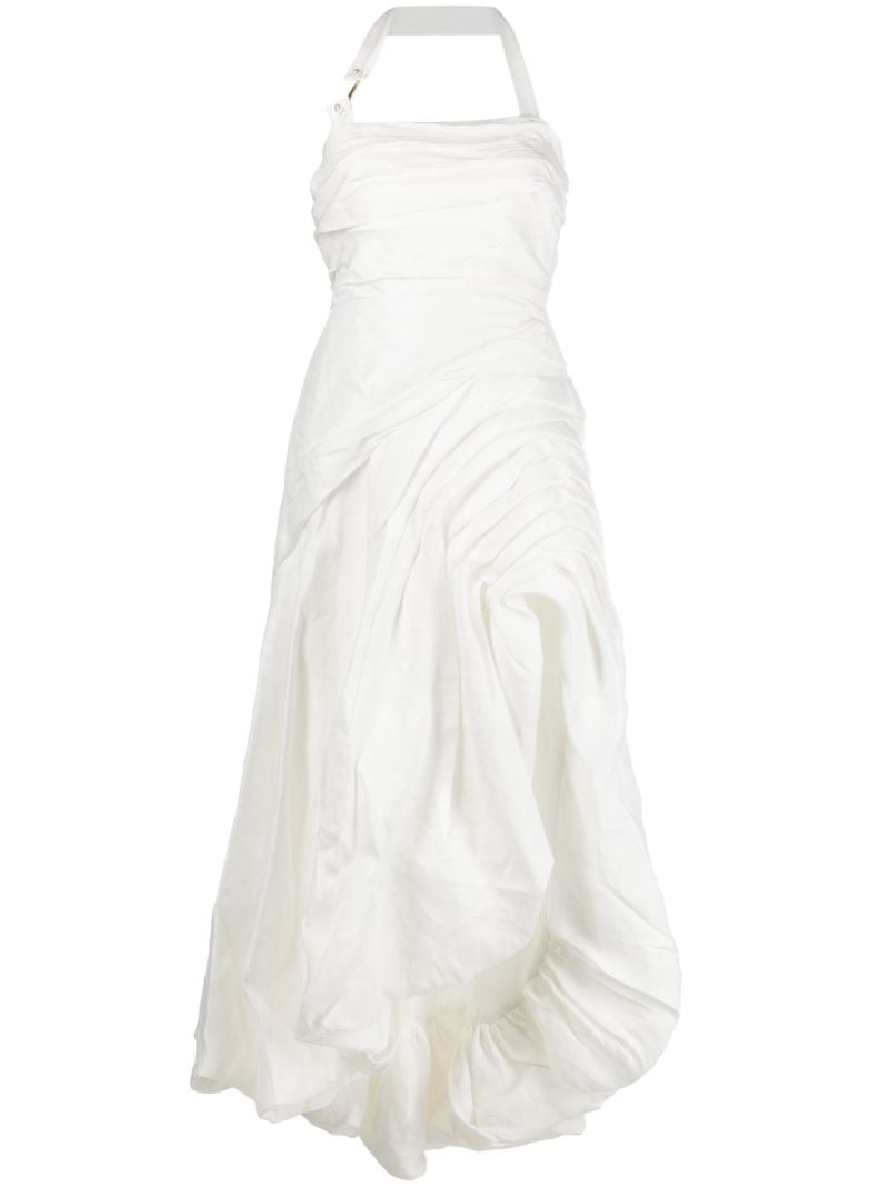 White Mika Halterneck Midi Dress
