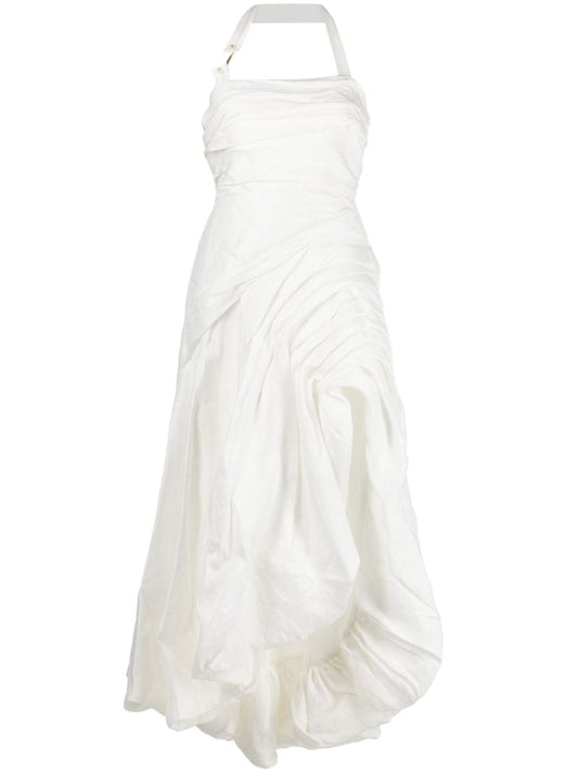 White Mika Halterneck Midi Dress
