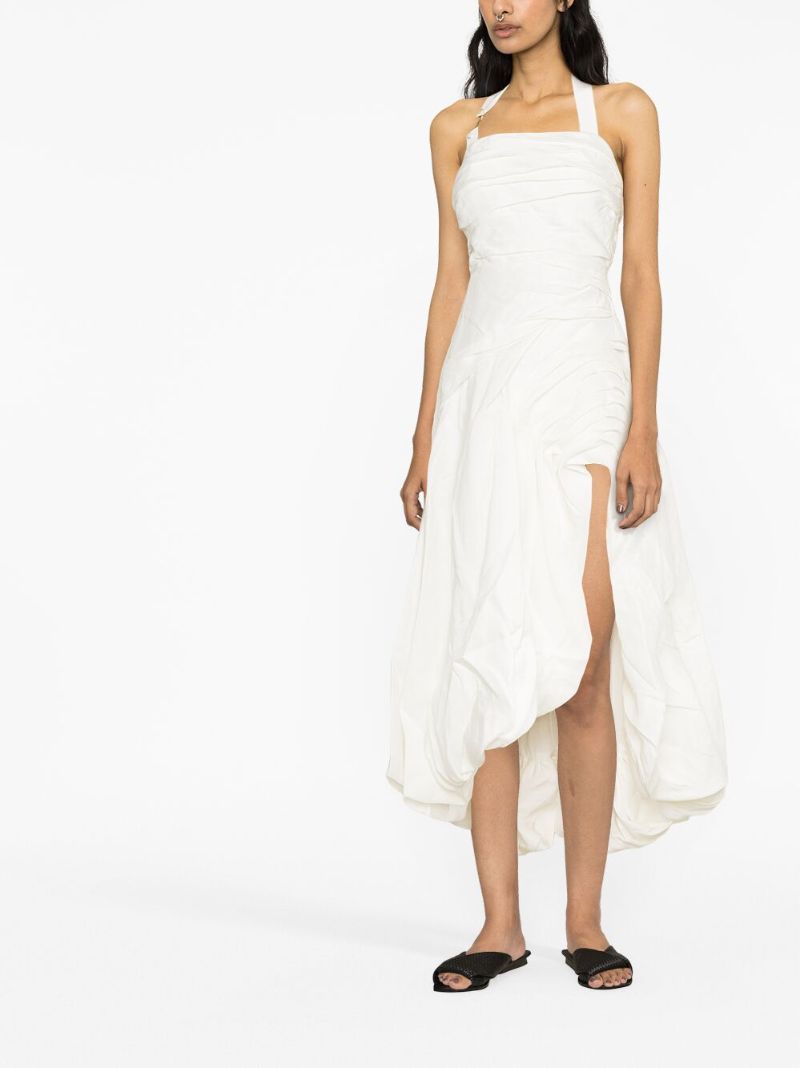 White Mika Halterneck Midi Dress