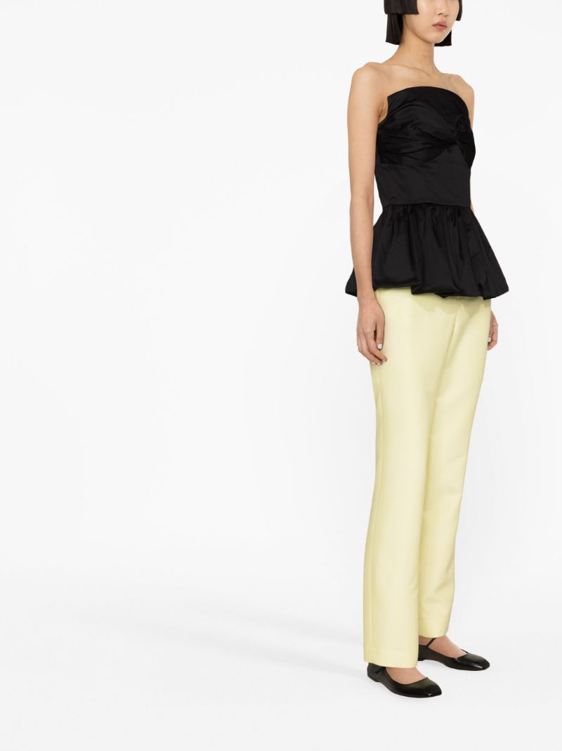Black Tamie Strapless Peplum-hem Top