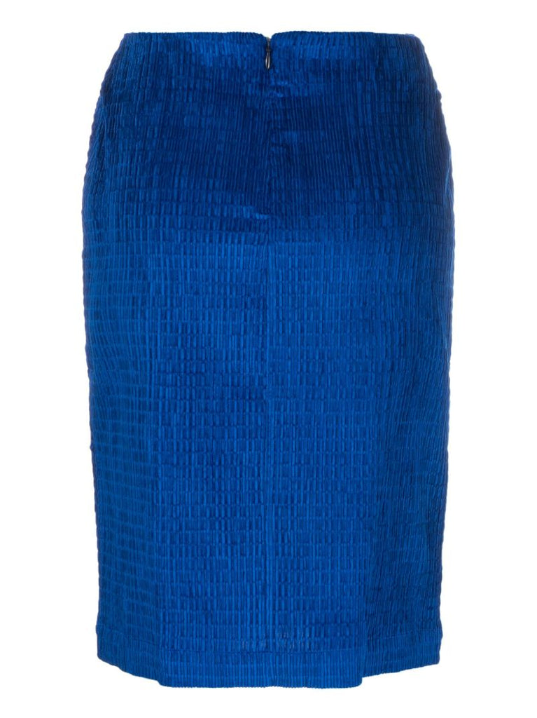 Blue Emma Jacquard Pencil Skirt