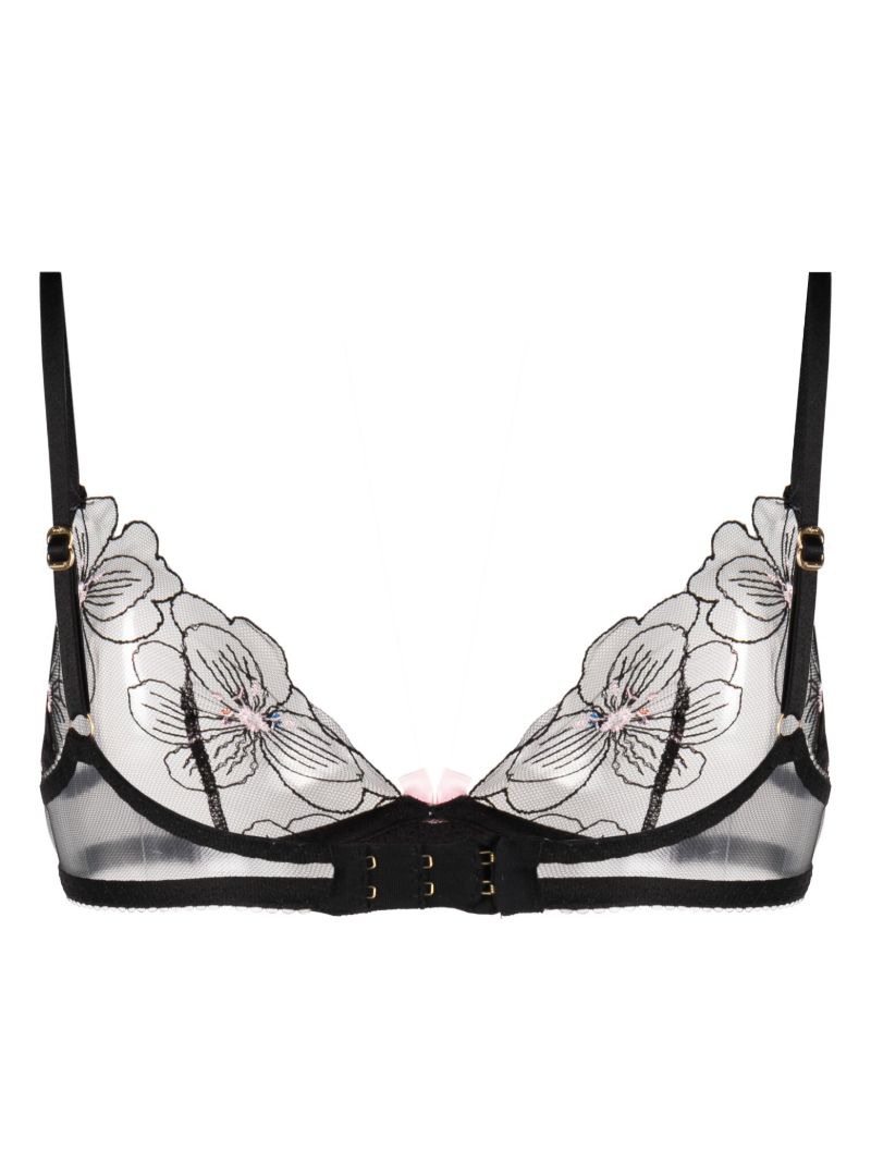 Black Anie Bow-detail Bra
