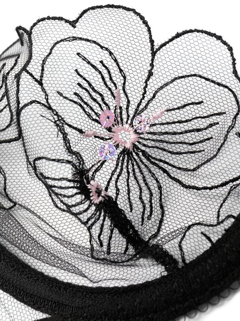 Black Anie Bow-detail Bra