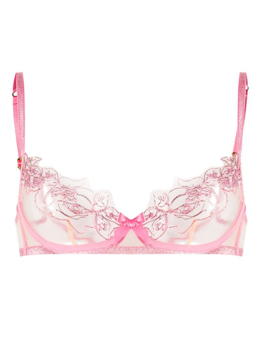 Pink Lindie Embroidered Underwired Bra
