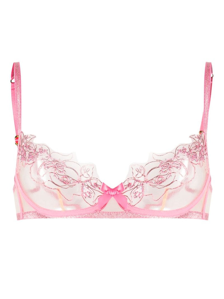 Pink Lindie Embroidered Underwired Bra