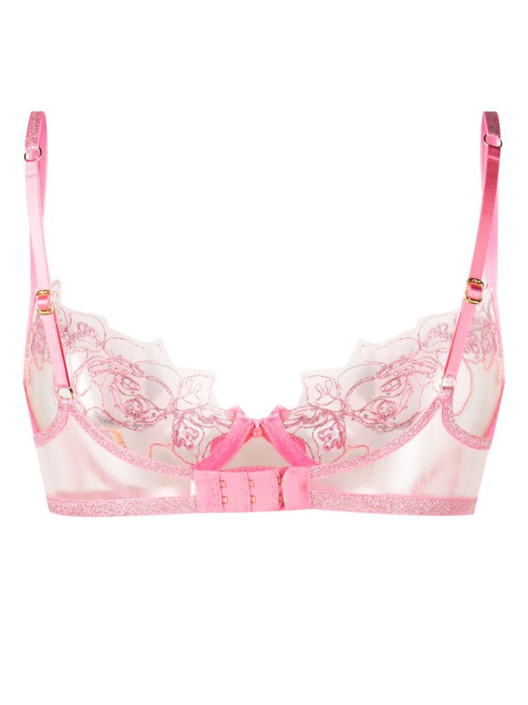 Pink Lindie Embroidered Underwired Bra