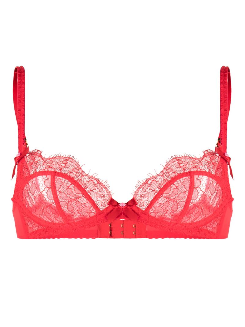 Red Lace Panel Bra