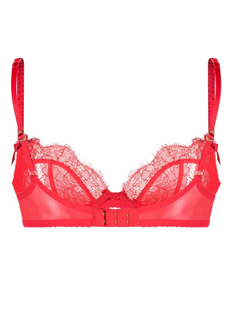 Red Lace Panel Bra