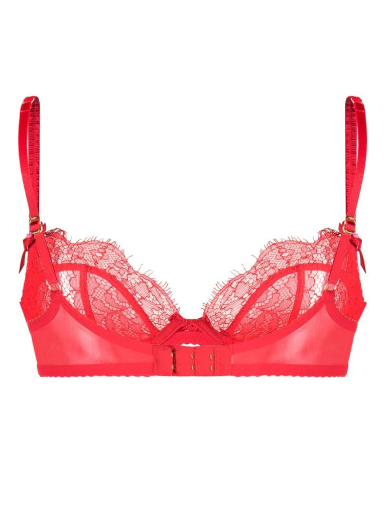 Red Lace Panel Bra