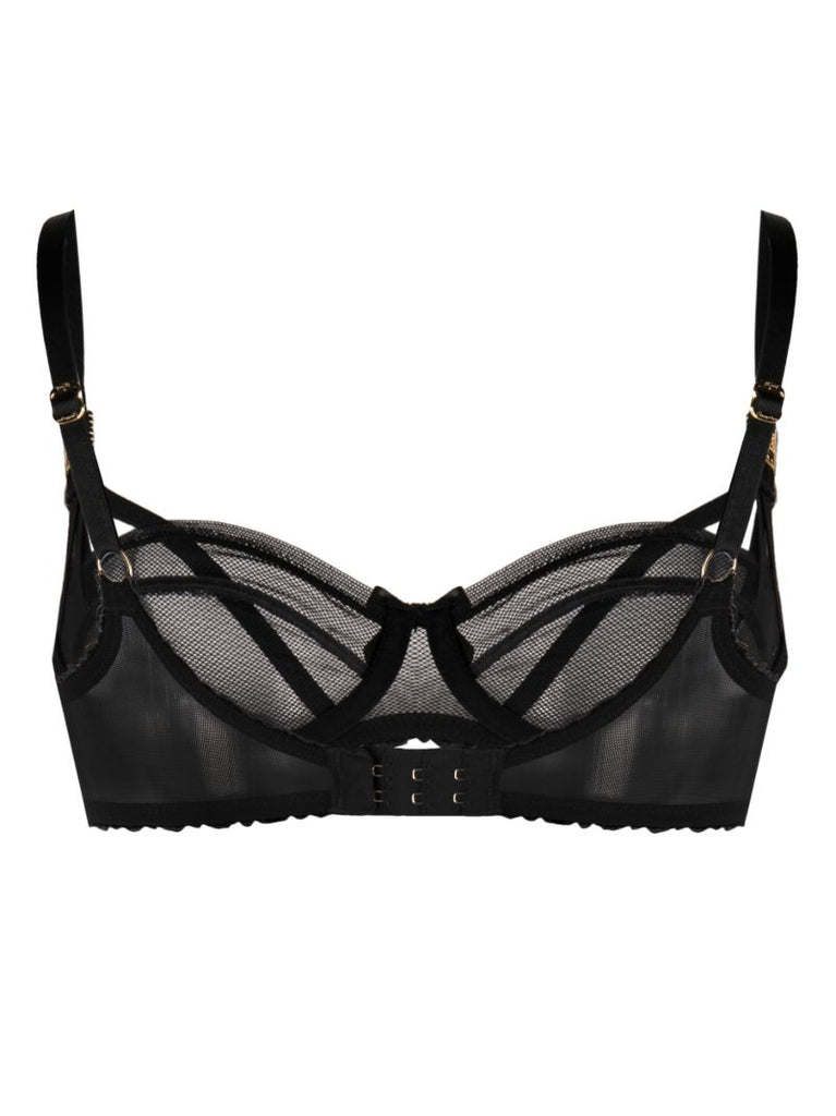 Black Tulle Panel Bra