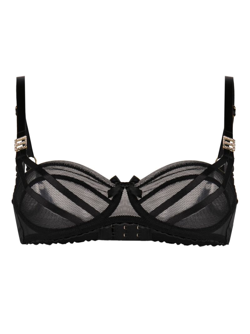 Black Tulle Panel Bra