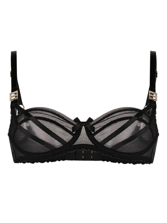 Black Tulle Panel Bra