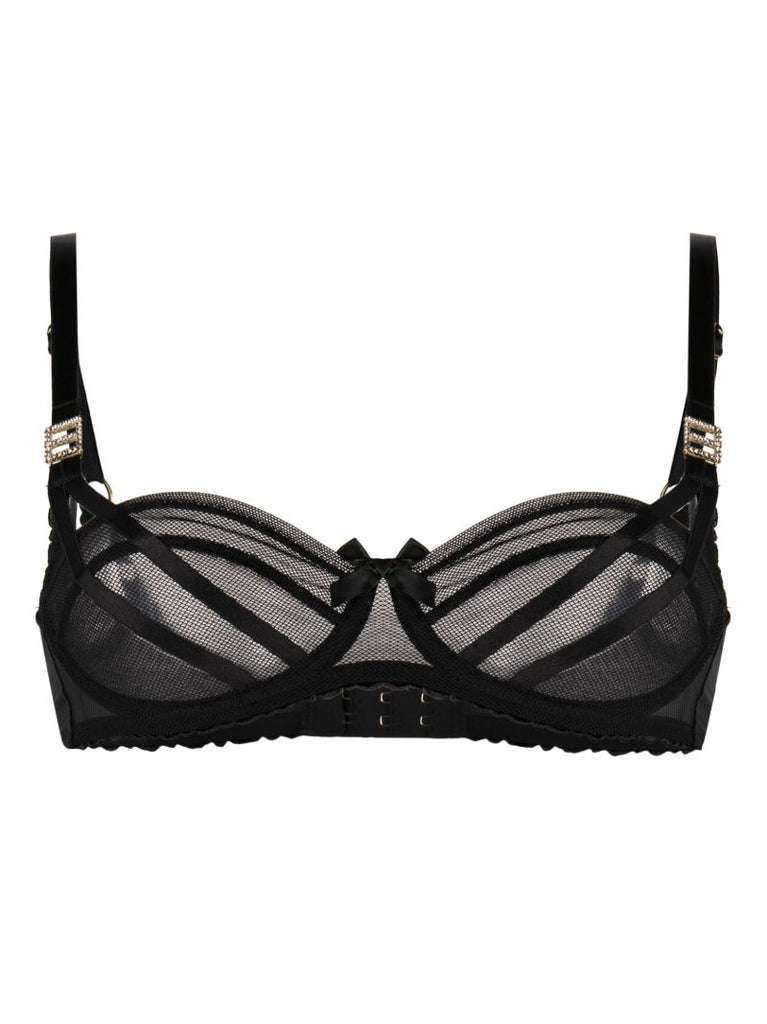 Black Tulle Panel Bra
