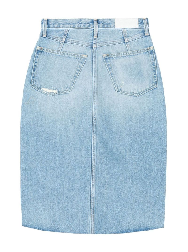 Blue Denim Midi Skirt