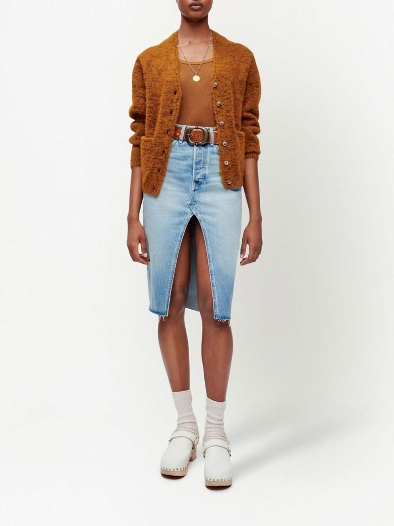 Blue Denim Midi Skirt