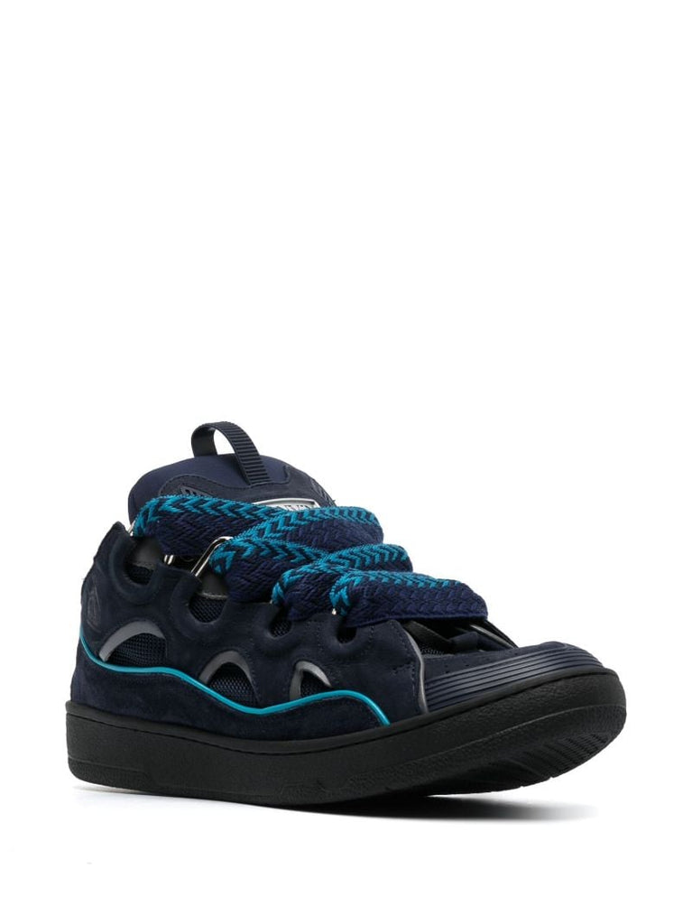 Blue Curb Leather Sneakers
