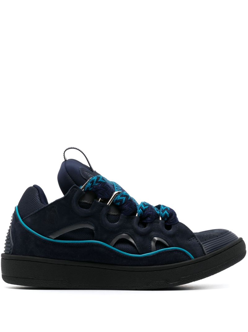 Blue Curb Leather Sneakers
