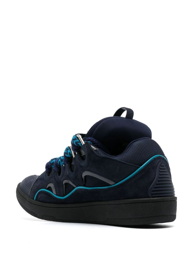 Blue Curb Leather Sneakers