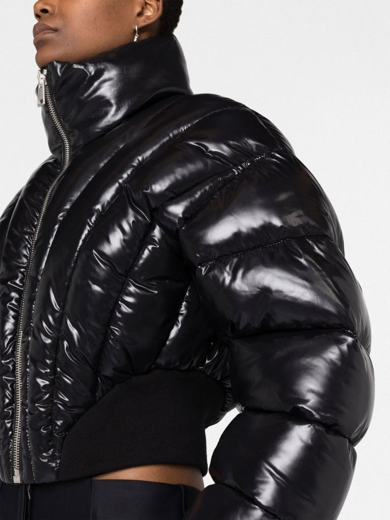 Black Cropped Puffer Jacket