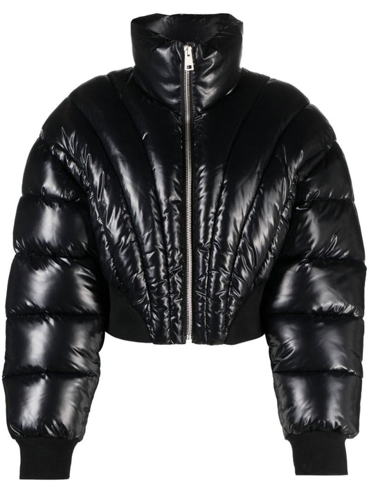 Black Cropped Puffer Jacket