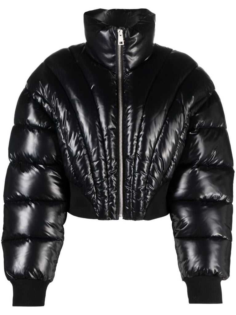 Black Cropped Puffer Jacket