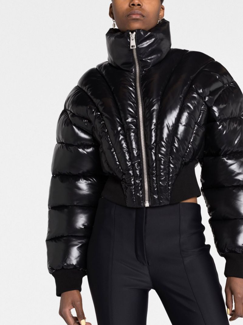 Black Cropped Puffer Jacket