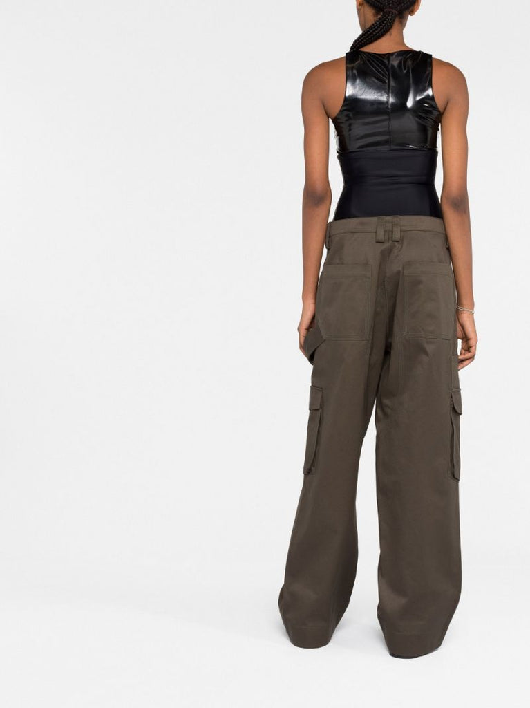 Green Corset Waist Cargo Pants