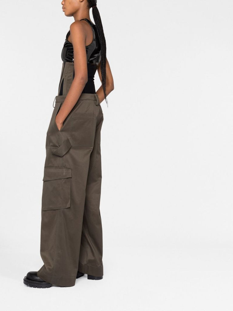 Green Corset Waist Cargo Pants