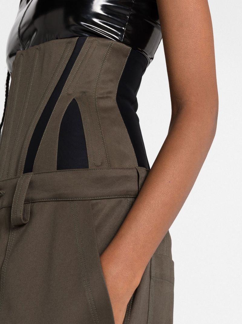 Green Corset Waist Cargo Pants