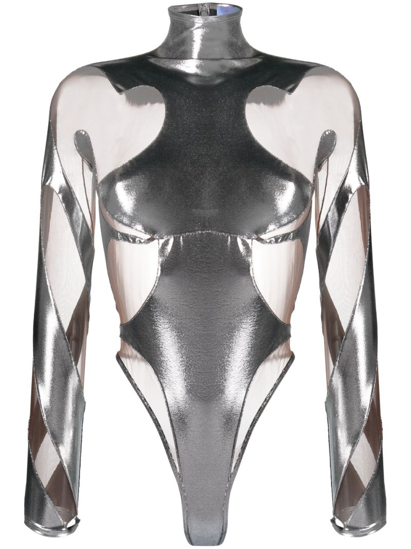 Silver Rodeo Metallic Effect Bodysuit