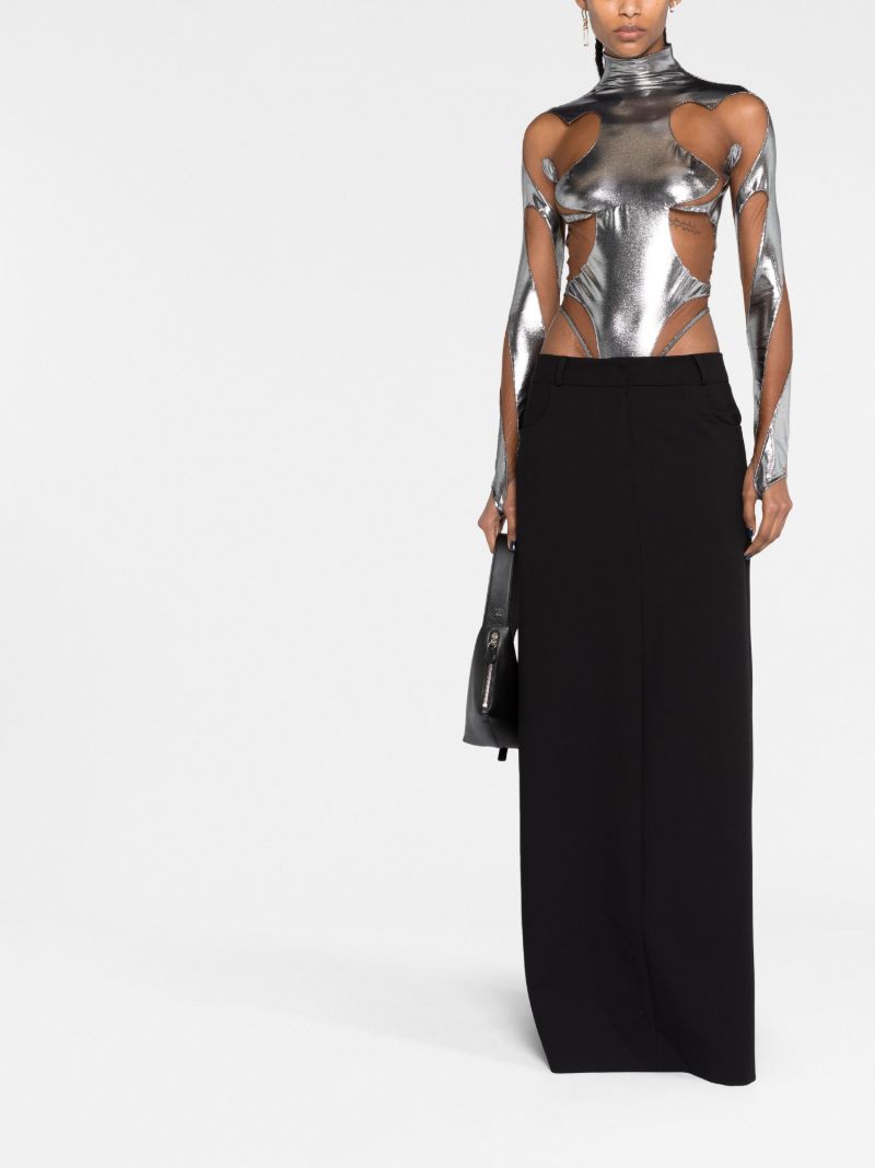 Silver Rodeo Metallic Effect Bodysuit