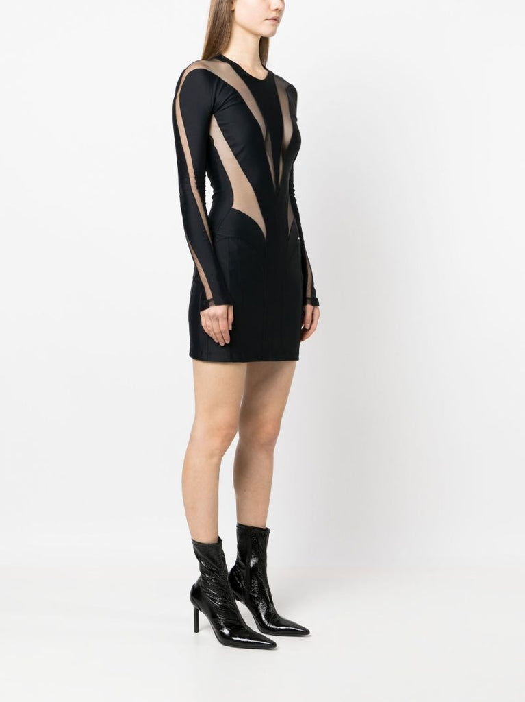 Black Panelled Mini Dress