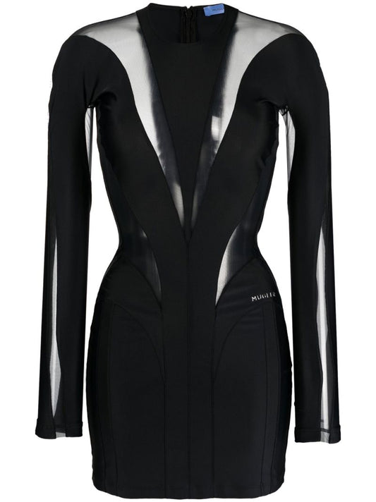 Black Panelled Mini Dress