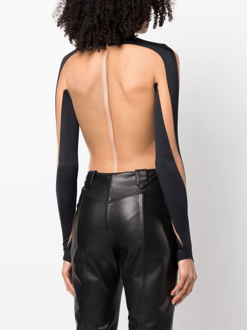 Black Illusion Shaping Panelled Bodysuit