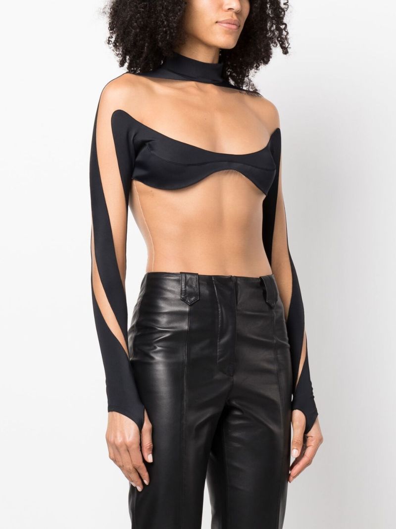 Black Illusion Shaping Panelled Bodysuit