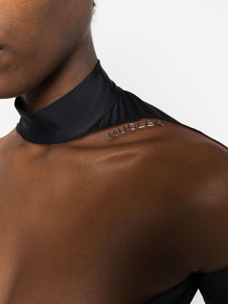 Black Panelled High-neck Bodysuit