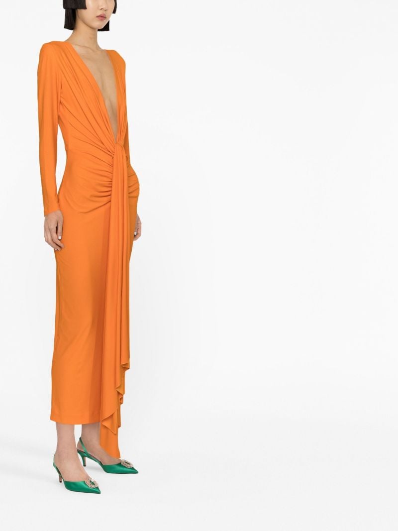 Orange Lorena Draped Midi Dress