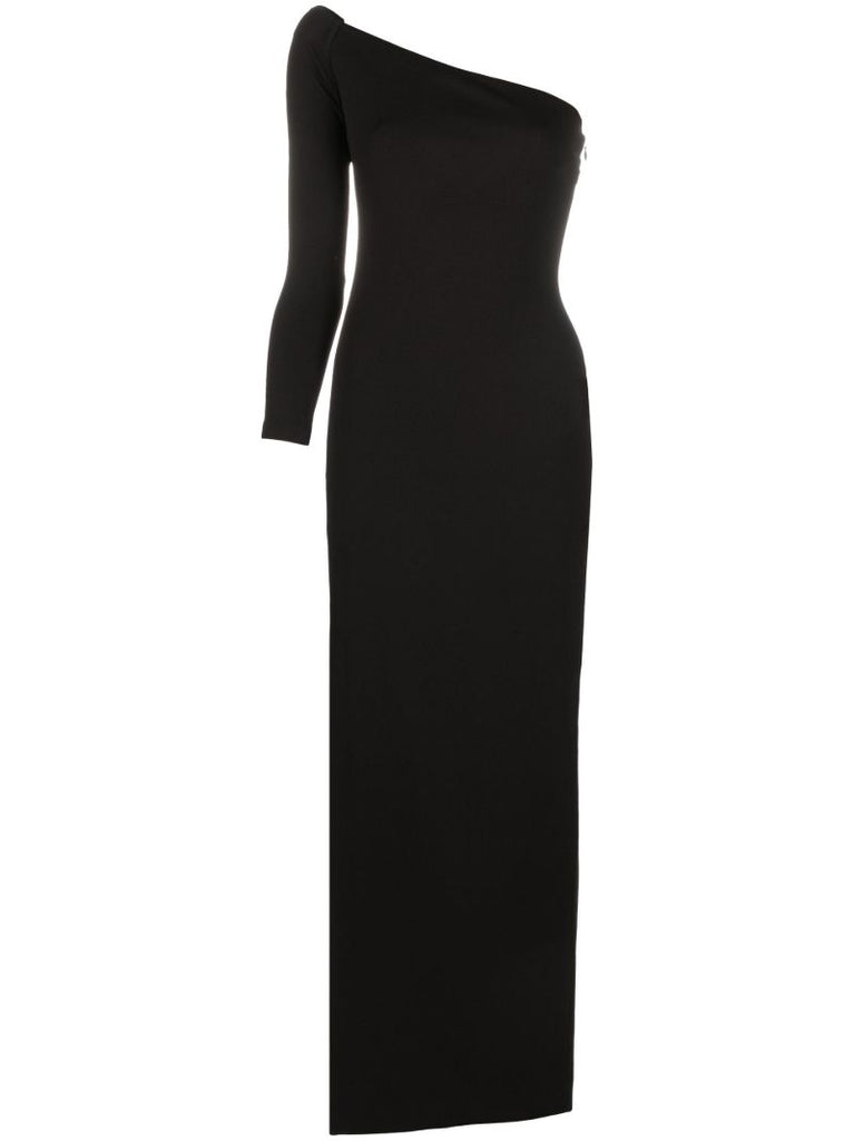 Black Palmer Off-shoulder Maxi Dress