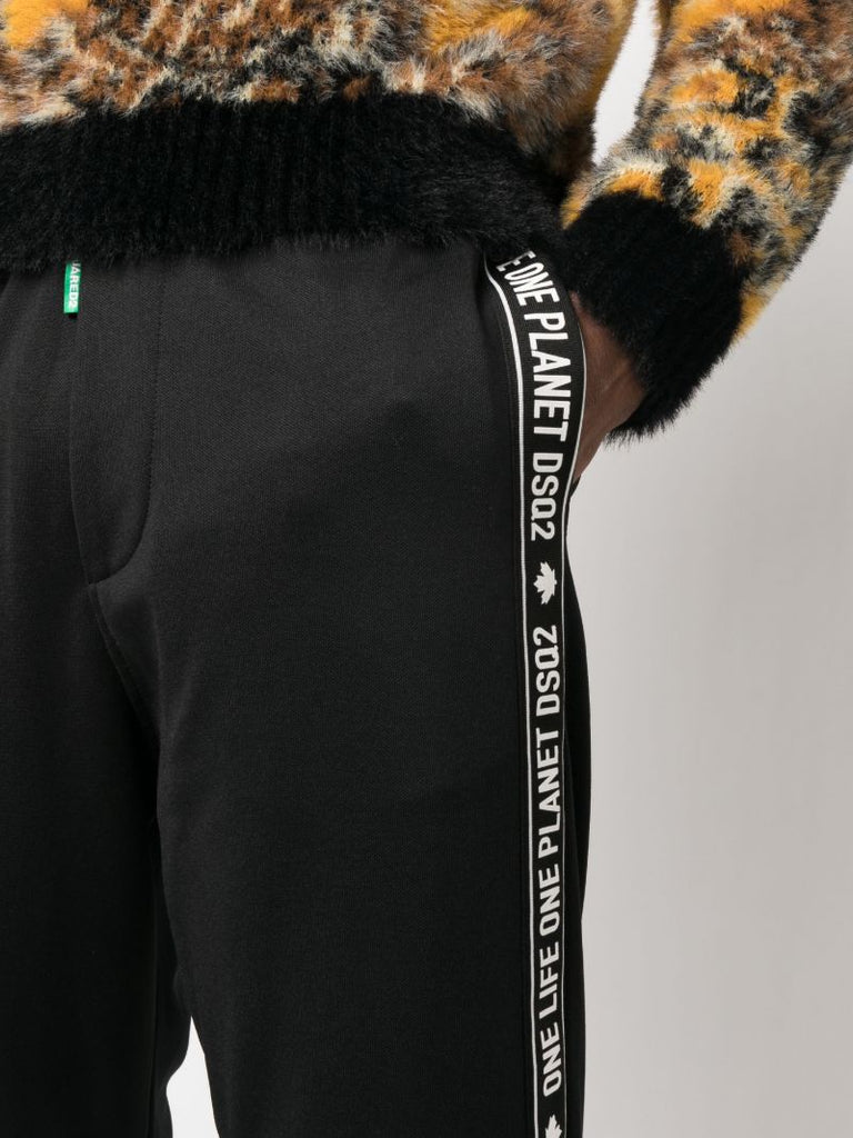 Black Logo Tape Track Pants