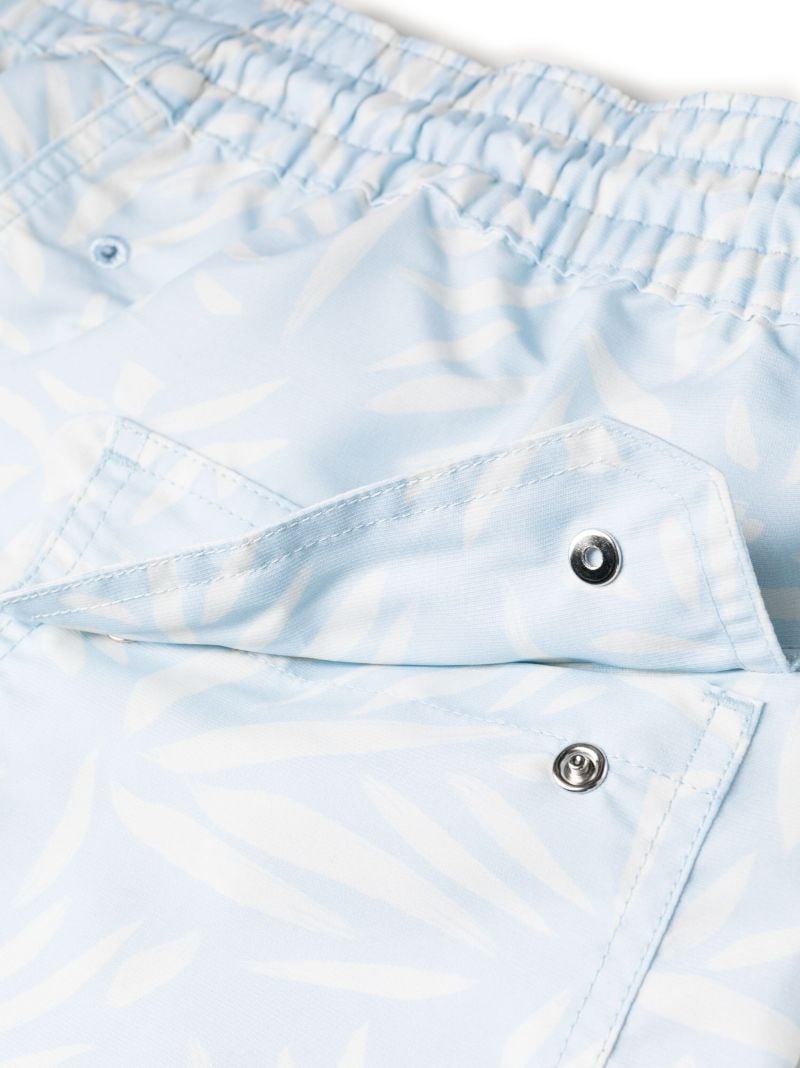 Blue Printed Drawstring Swim Shorts