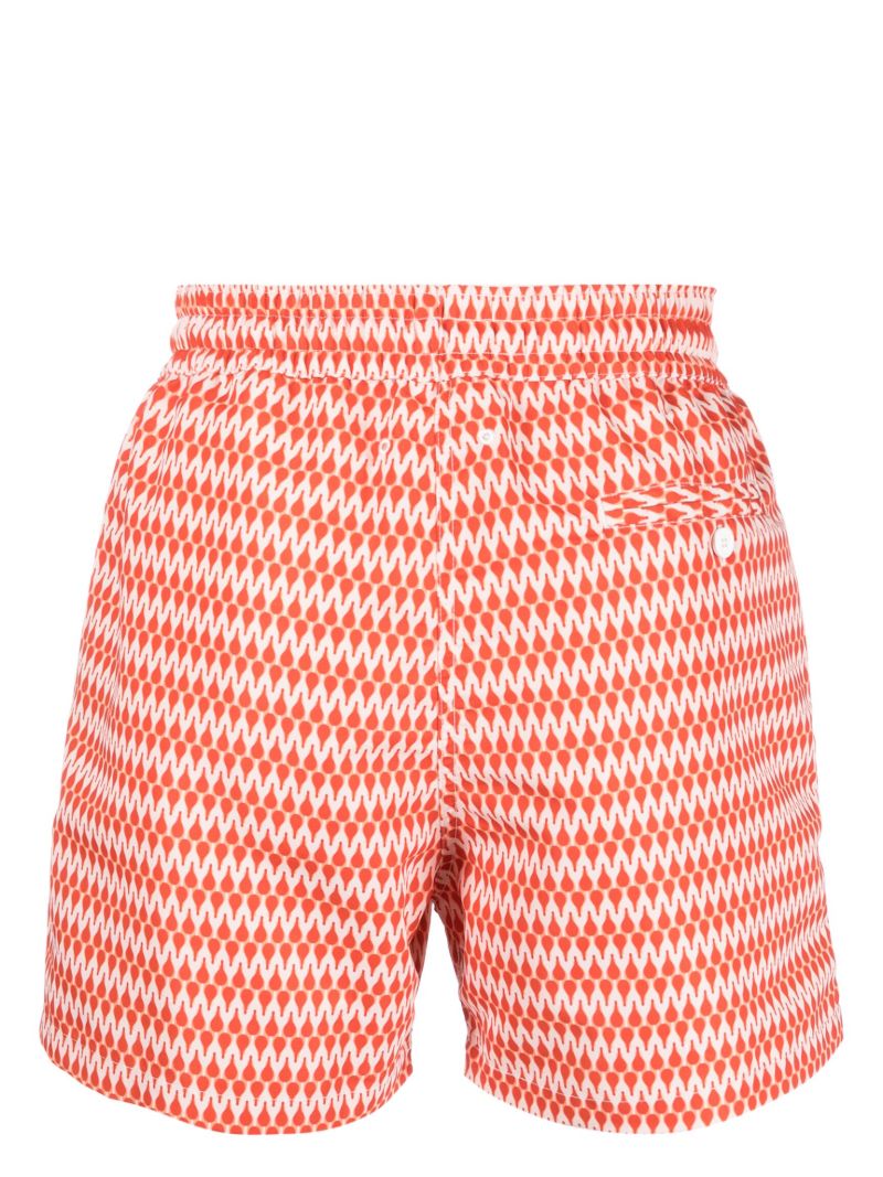 Orange Graphic Print Shorts