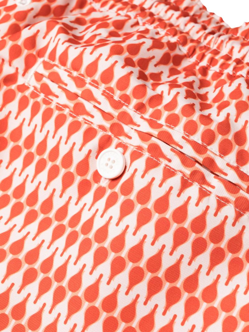 Orange Graphic Print Shorts